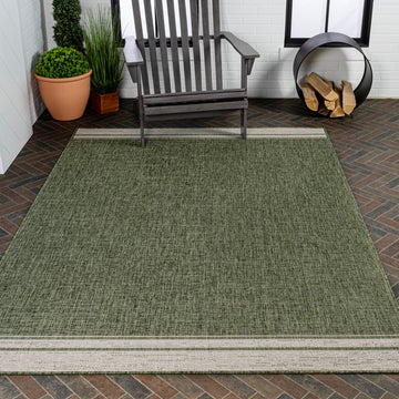 Alda Modern Minimalist Mingled Solid Indoor/Outdoor Area Rug